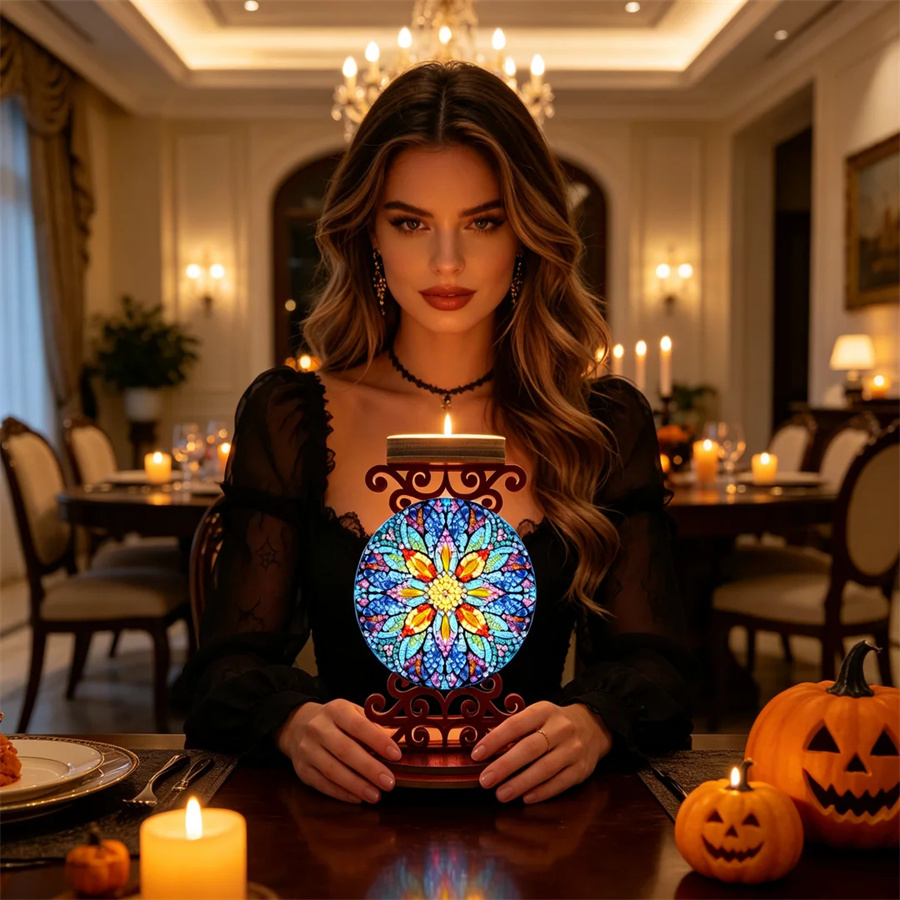 Art Craft Kit - Porta-velas com motivos florais, presente para