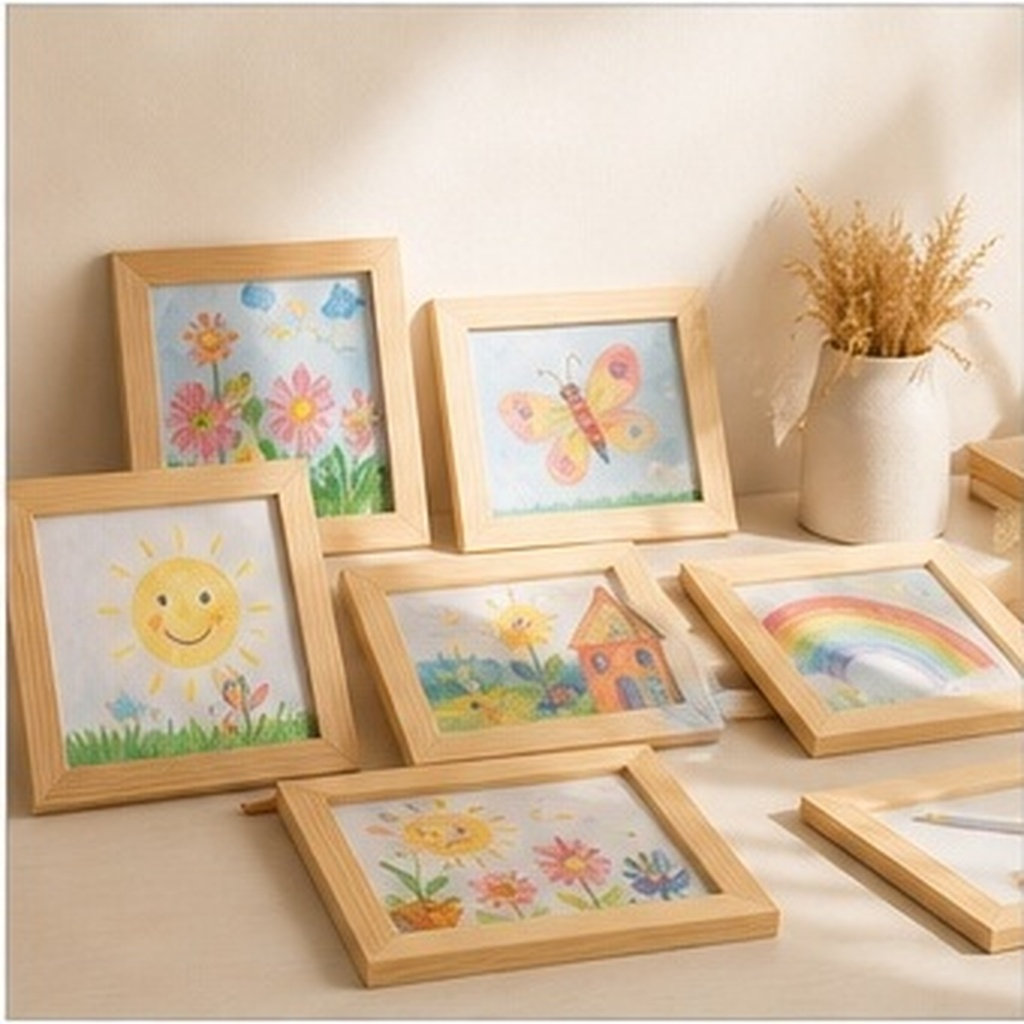 6 molduras de madeira maciça,  - Art And Craft For Nursery avaliação e preço
