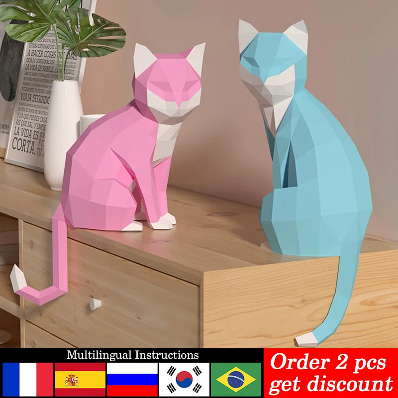 1 par amantes gato animal deco - Art Craft Cardboard avaliação e preço